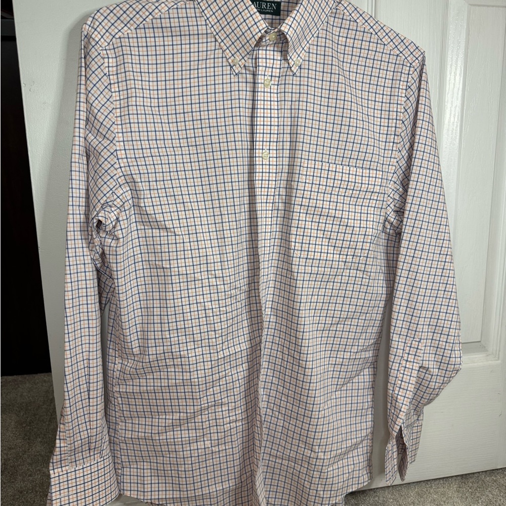Ralph Lauren Men's Red and Blue Checkered Shirt